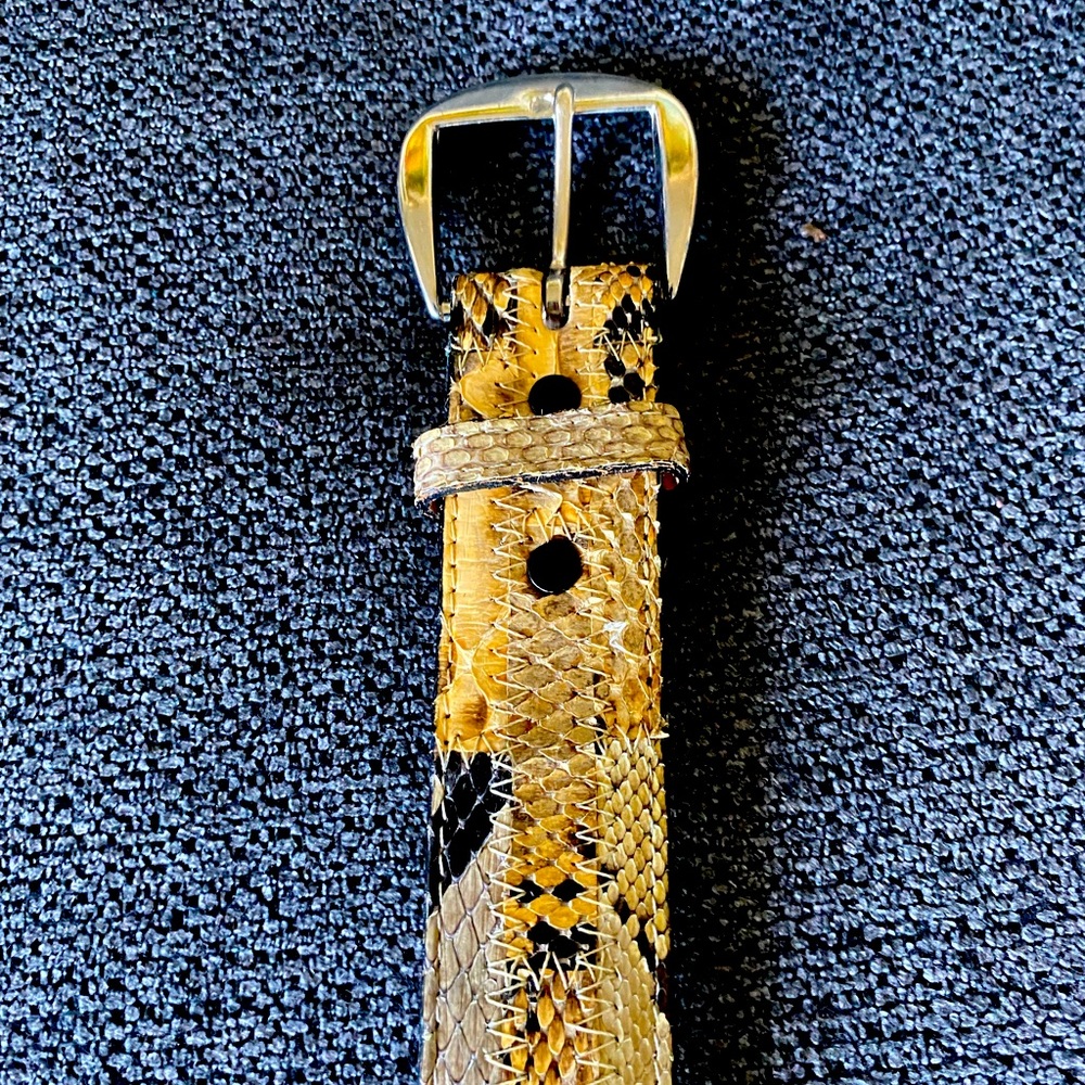 Genuine python skin belt